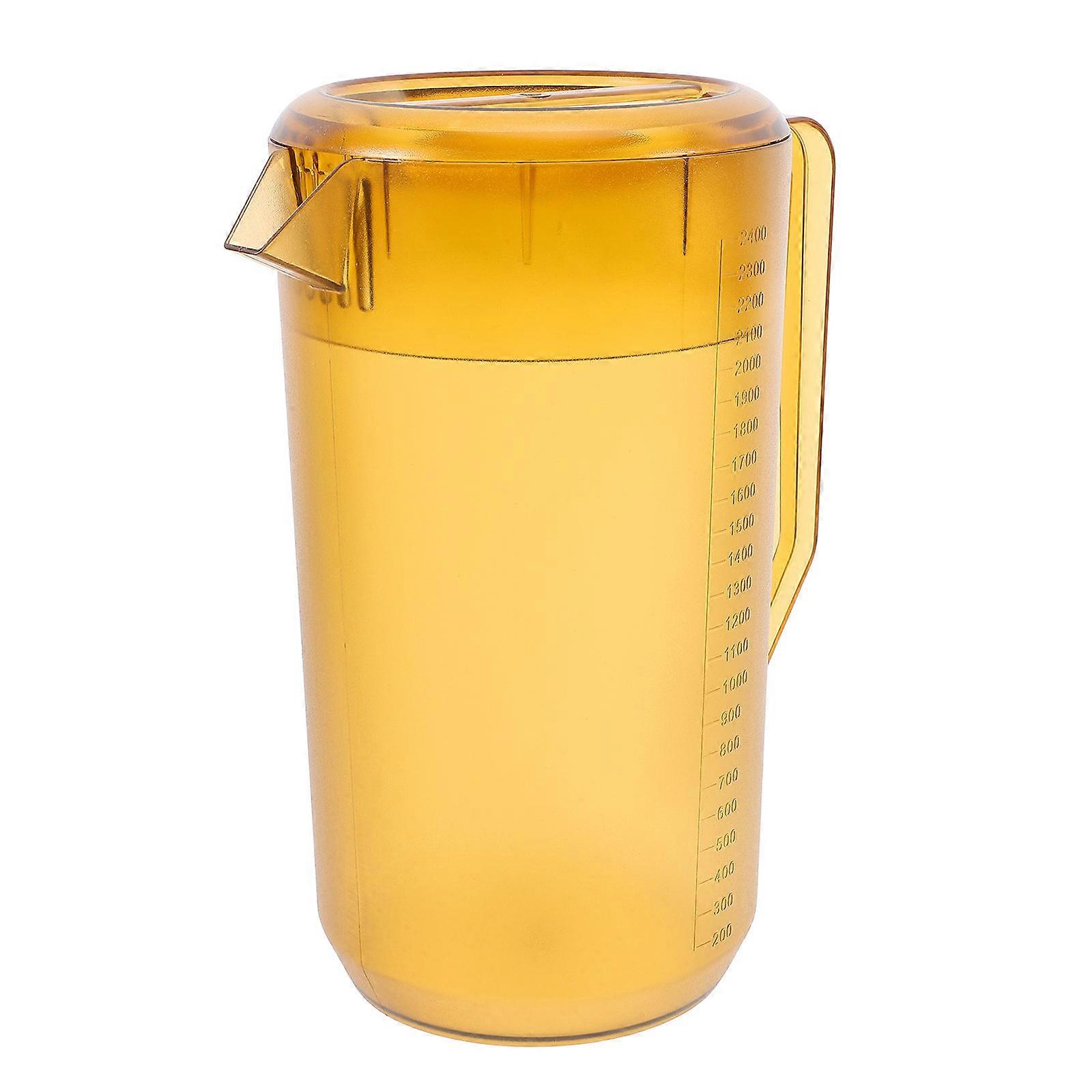 Frosted Plastic Cold Brew Pitcher with Lid – Water Jug with Measurement Marks for Jujube Tea, Juices & Refreshing Beverages