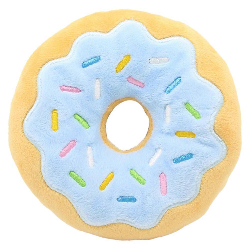 Donut Shape Plush Cat Catnip Toy Kitten Interactive Pillow Cat Gift-Blue