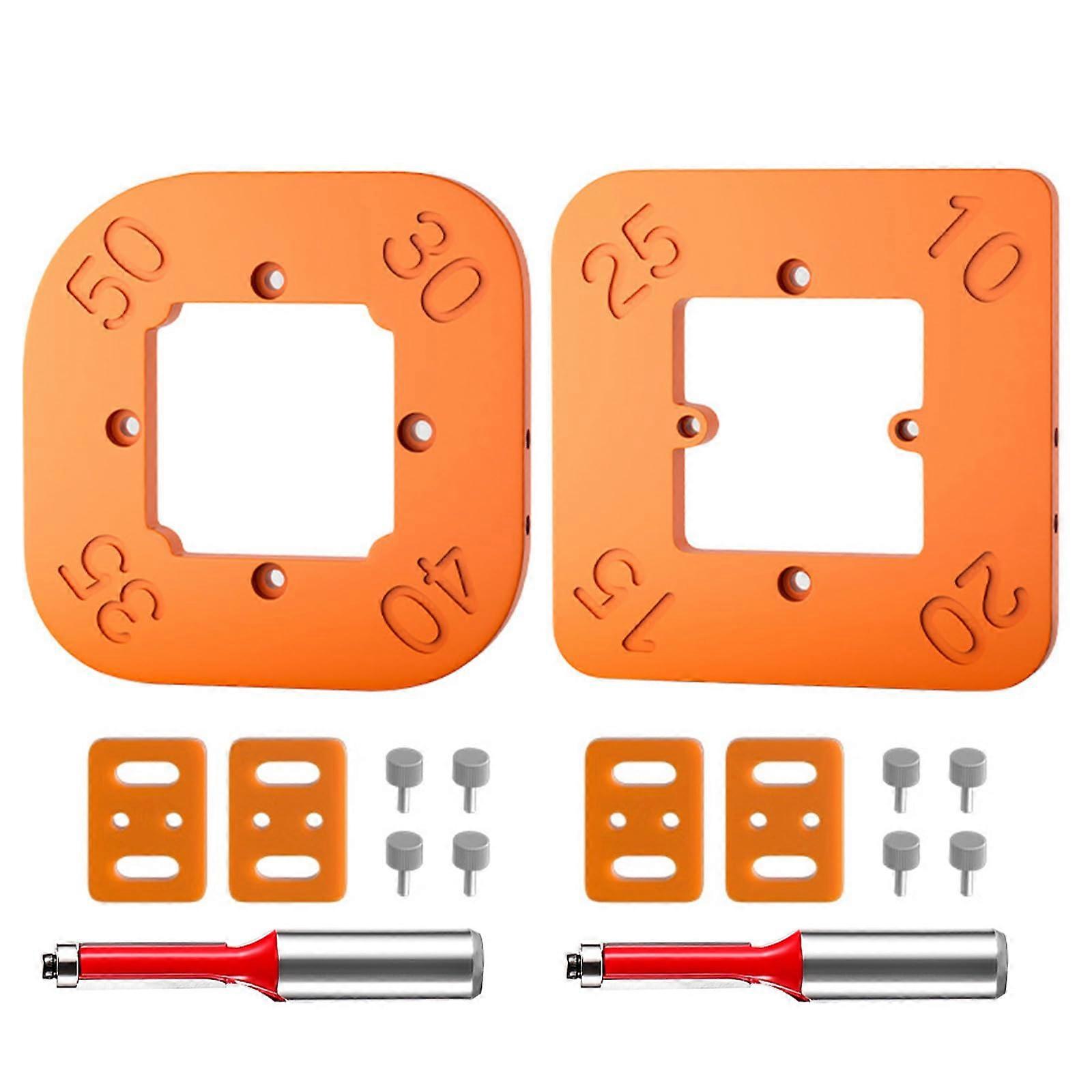 R10-R50 4-in-1 Router Template Set for Precision Woodworking, Cutting Tool Positioning, 2 Pieces