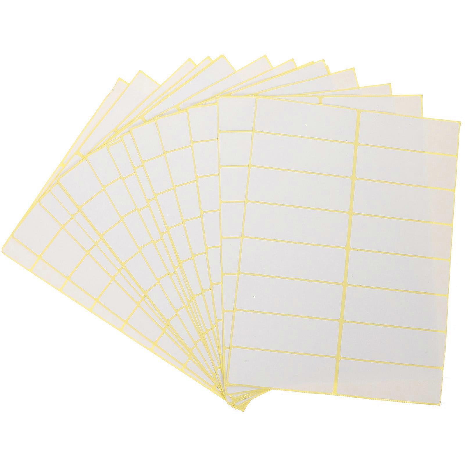 Self-Adhesive Label Paper Blank Sticker Labels for Store Pricing .60X2.50X0.10CM Pricing 15 Sheets