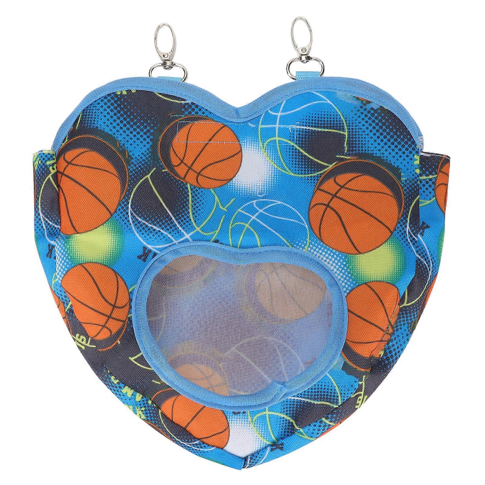 Rabbit Hay Bag Heart Shape Printed Hanging Guinea Pig Hay Feeder for Rabbits Guinea Pigs Dutch Pig Basketball Pattern