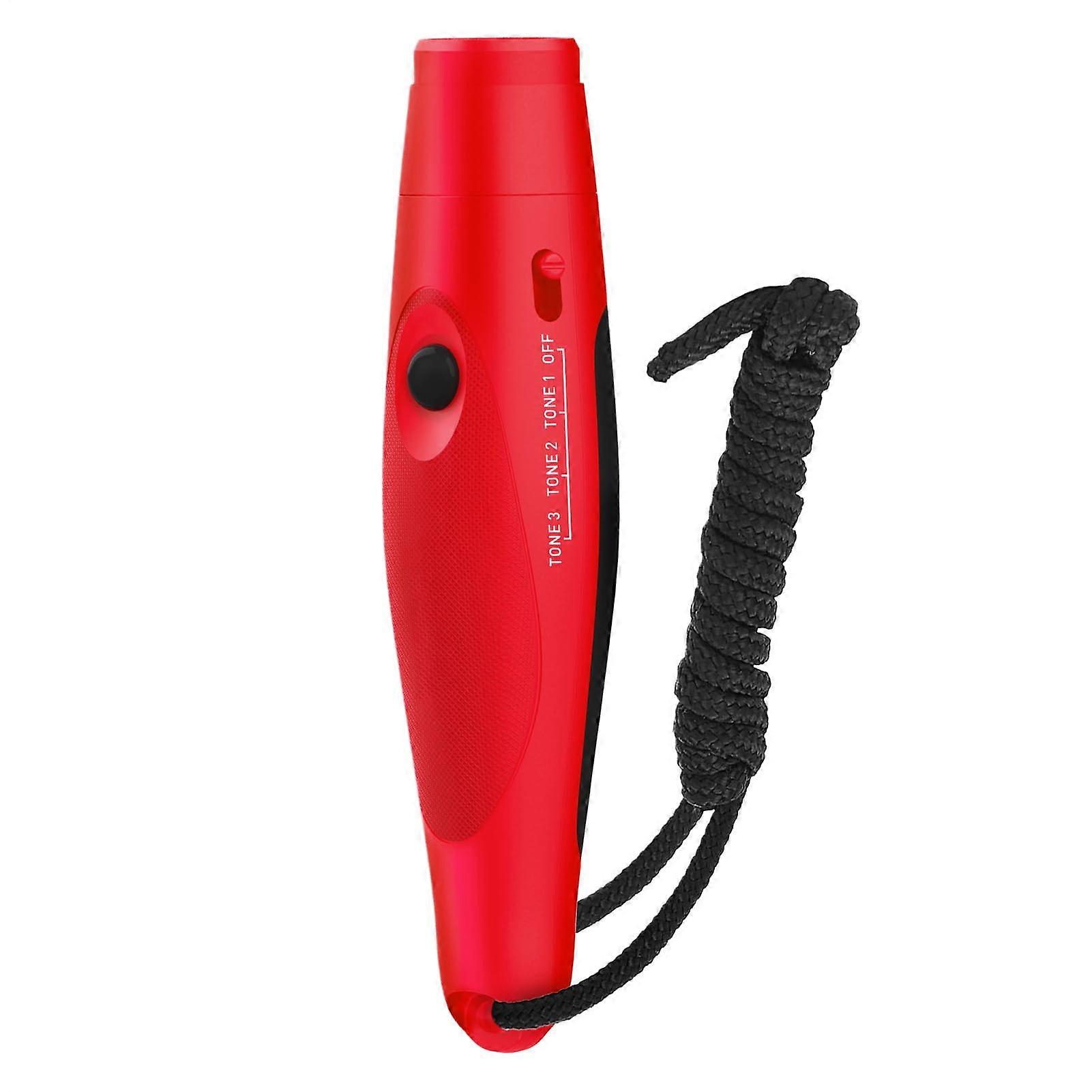 Electronic Dog Whistle with Three Tones and High Volume | Portable Hand Whistle for Sports Training and Class Management, Red