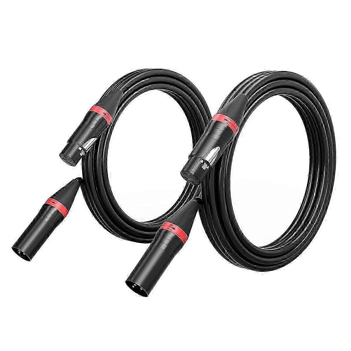 2 Pack 10 Ft XLR Microphone Cables, Compatible with Various Audio Microphone Systems