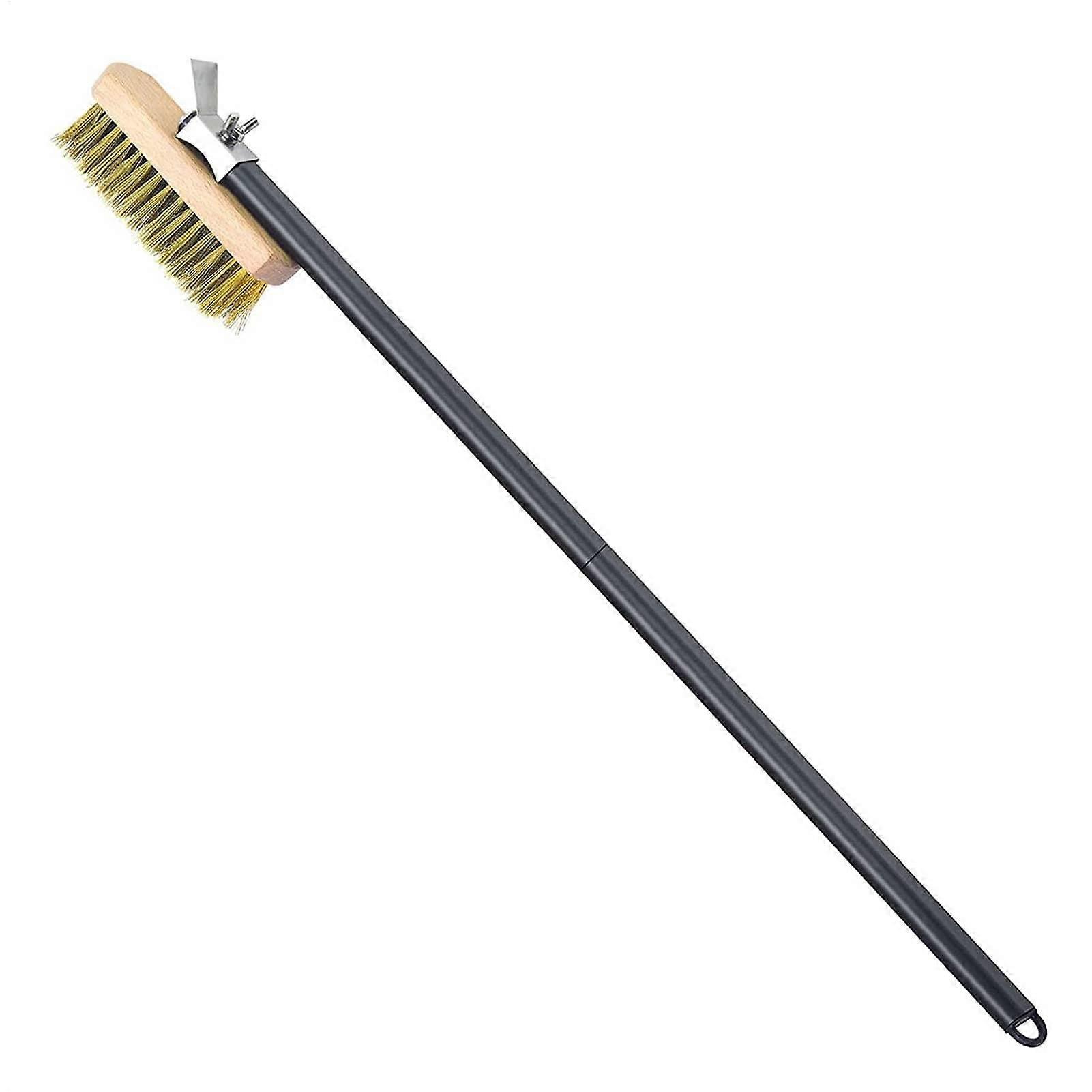 Pizza Oven Brush with Coconut Fibre Bristles | Long Handle Pizza Stone Scraper | Outdoor Pizza Oven Accessories