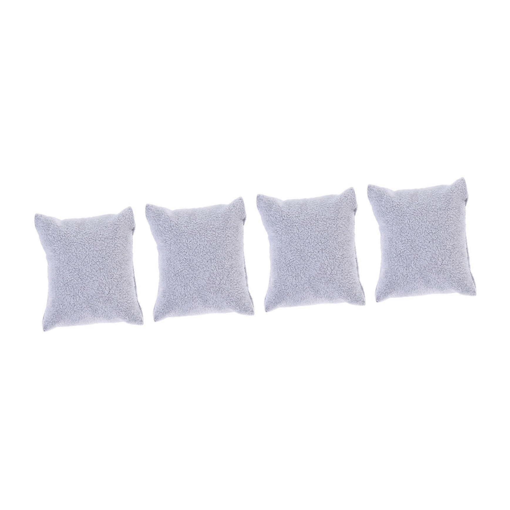 Small Cushion Watch Box Pack of 4, Soft Flannel Foam Cushions for Mini Watches, Multipurpose Jewelry Display and Storage