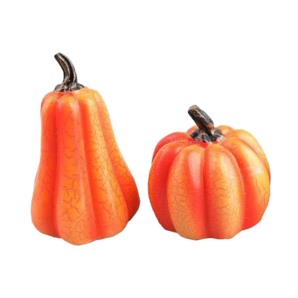 2 Stück Kürbislichter für Halloween Tischdekoration, Feste Kürbislaternen für Party-Dekorationen, 20cm Größe, LED Beleuchtung