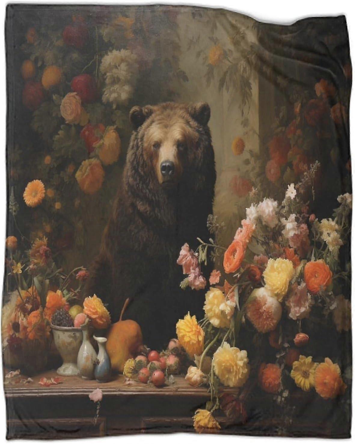 Super Soft Flannel Throw Blanket with 3D Print Design for Sofa All Season Comfort