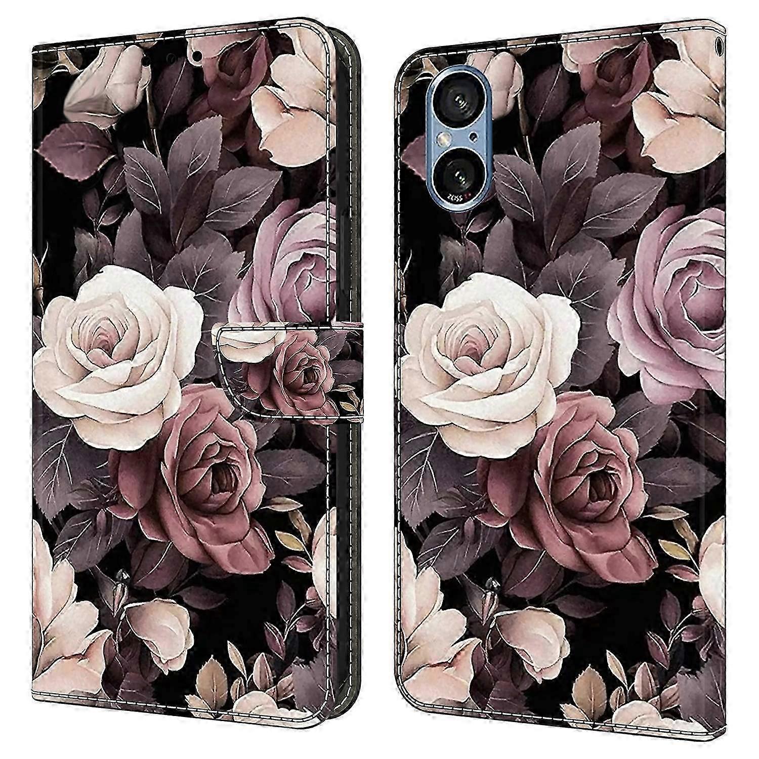 For Compatible Brand Wallet Phone Cover with Stand - Moon