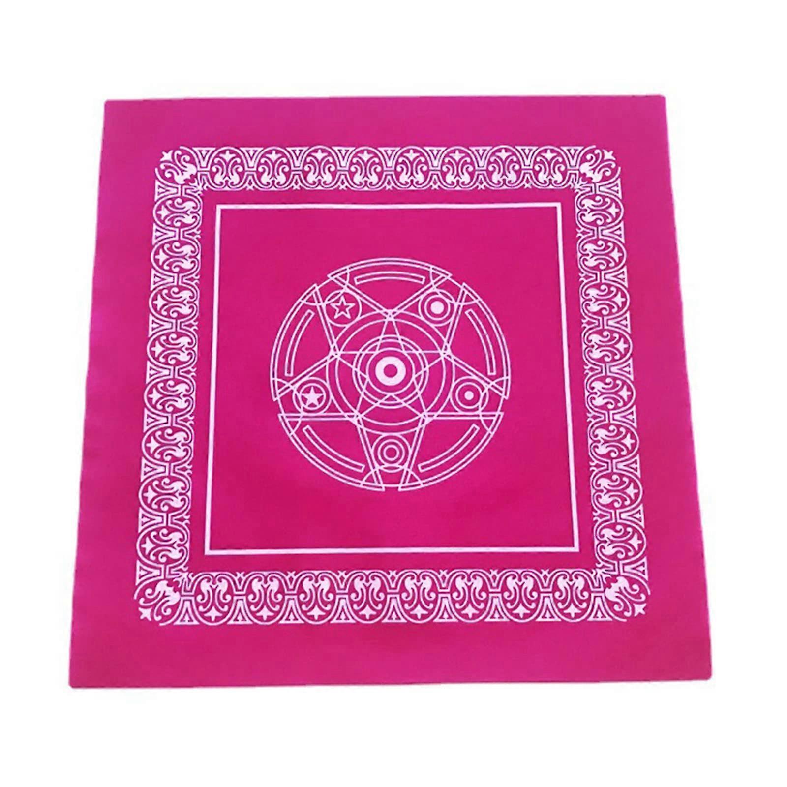 49x49cm Pentagram Probability Fabric Tarot Card Tablecloth Board Game Astrology Card Mat Pad Red Nonwoven Fabric