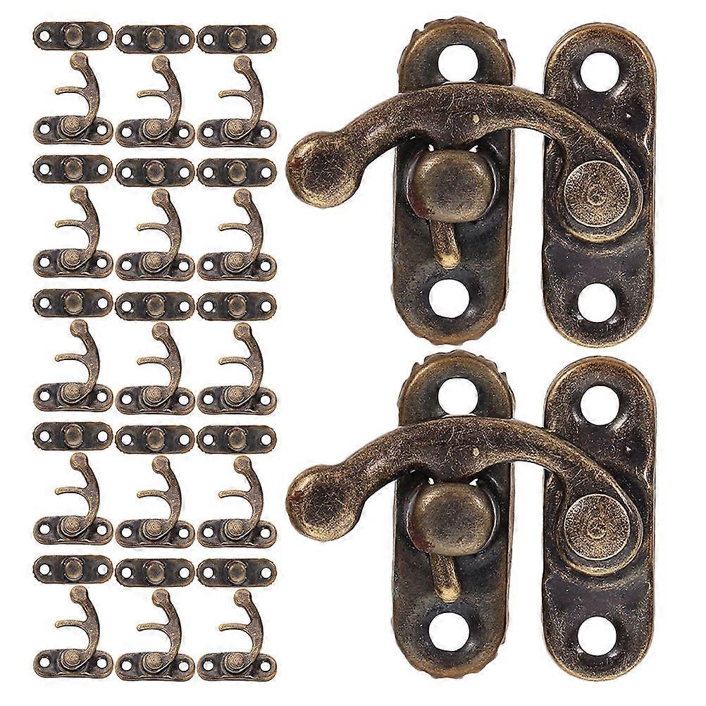 20pcs Vintage Latch Hook Hardware for DIY Crafts – Retro Style for Cabinets, Jewelry Boxes, and Wooden Cases – Easy Installation