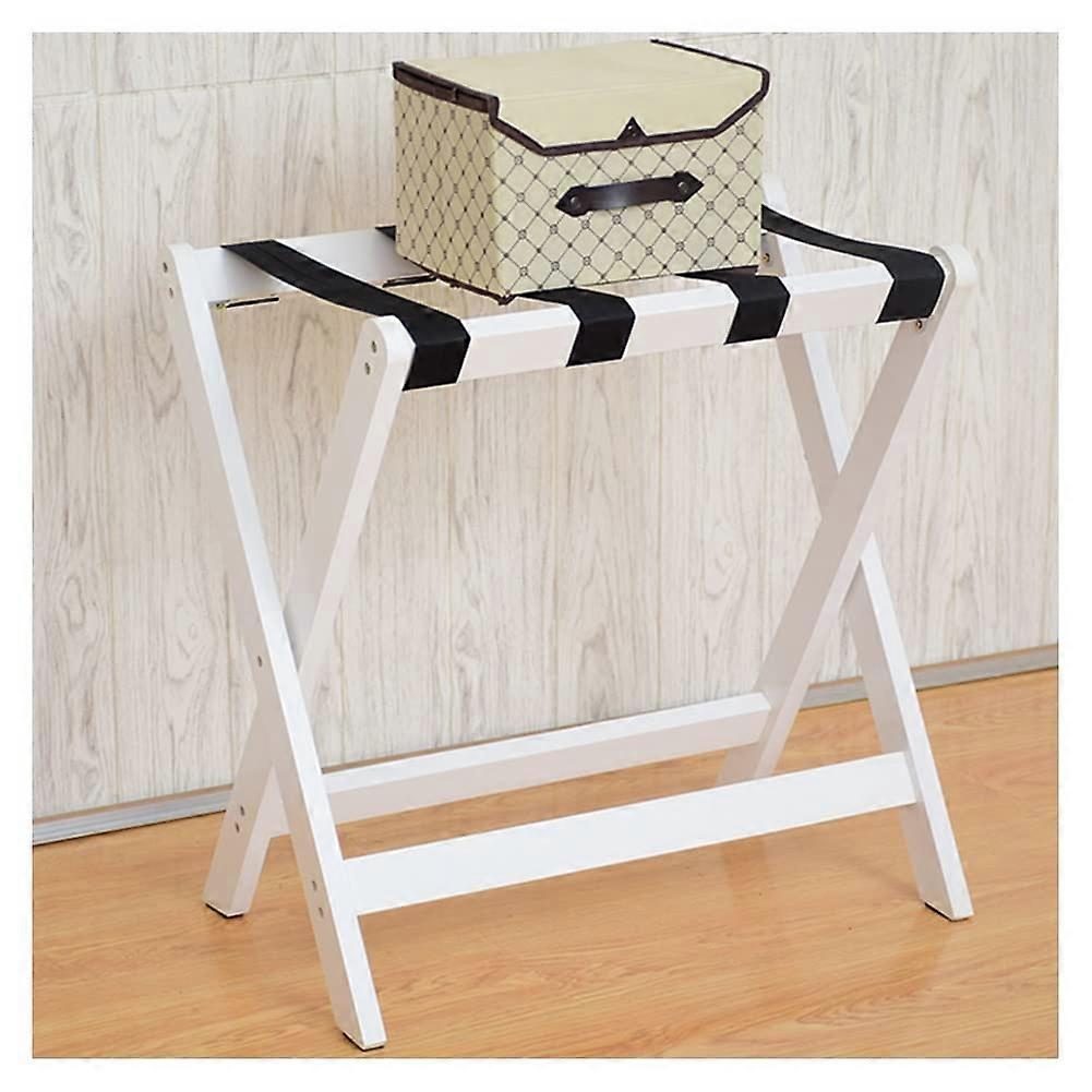 Foldable Luggage Rack Floor to Ceiling (Color: Black White, Size: 60x40x60cm)