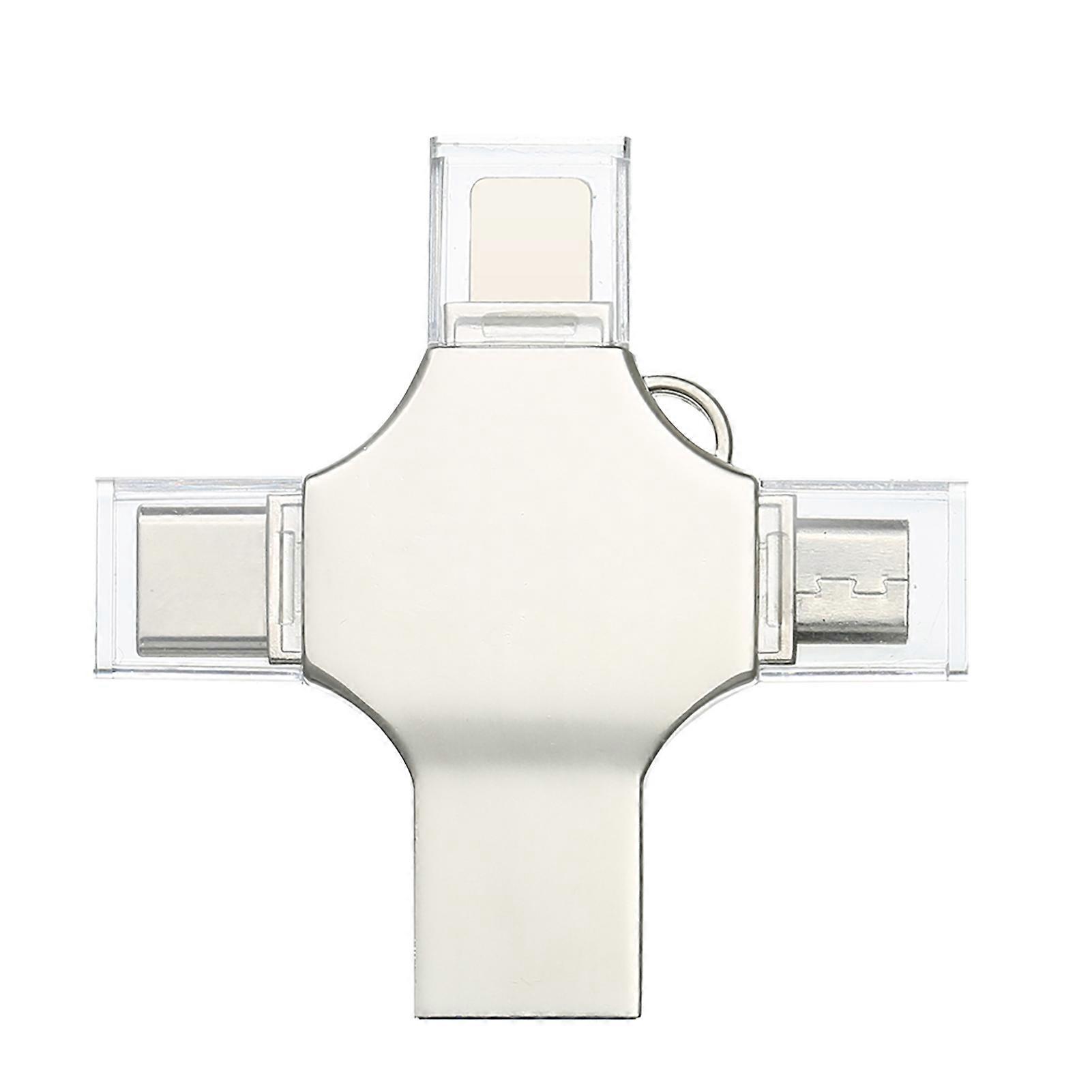 64GB 4-in-1 metal USB Flash drive Mobile phone computer dual-use Mini USB flash drive Support Type-C  USB iOS devices