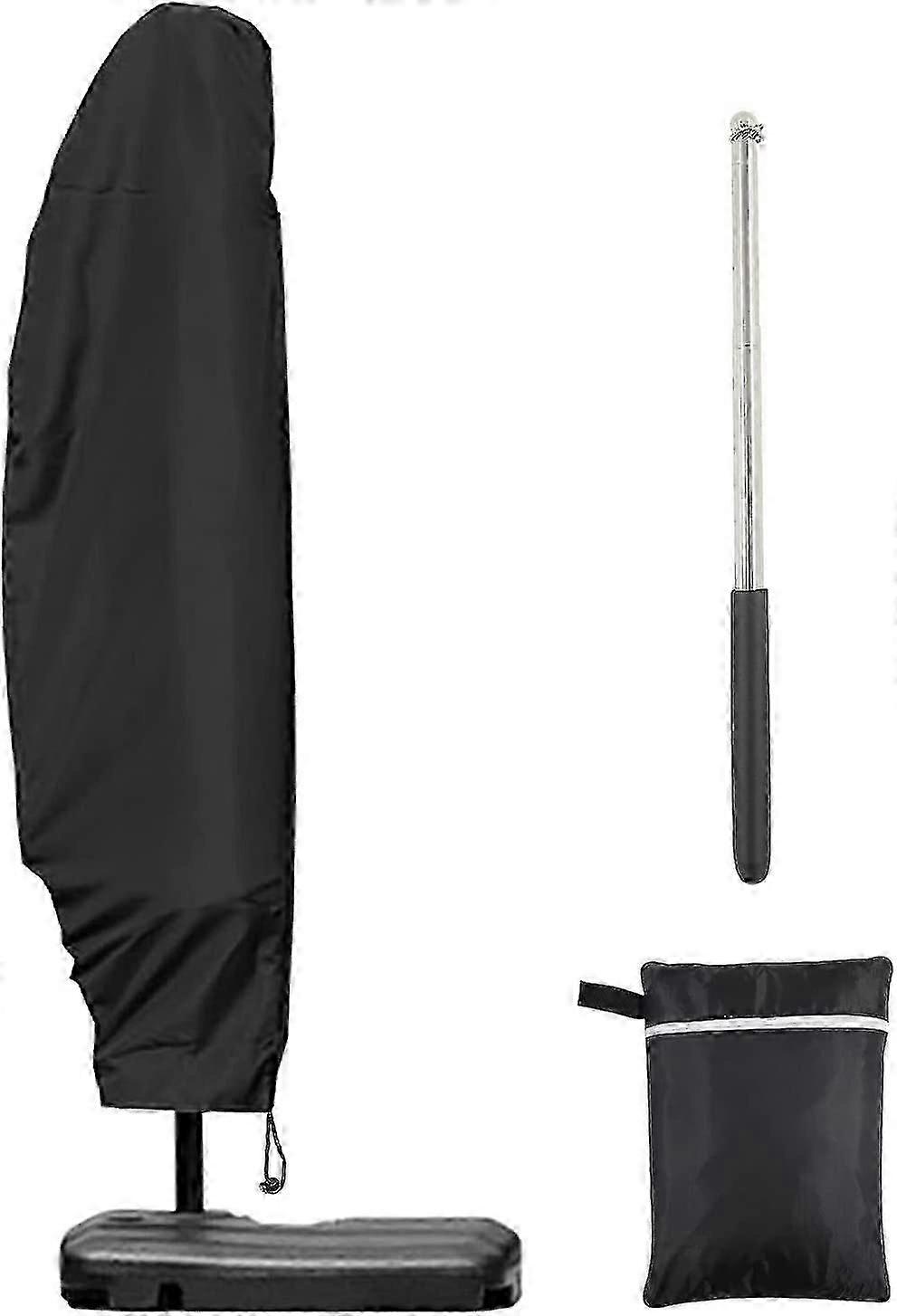 Parasol Cover 3m 4m With Zipper 1.4m Long With Telescopic Rod, 280x30/80/45cm.
