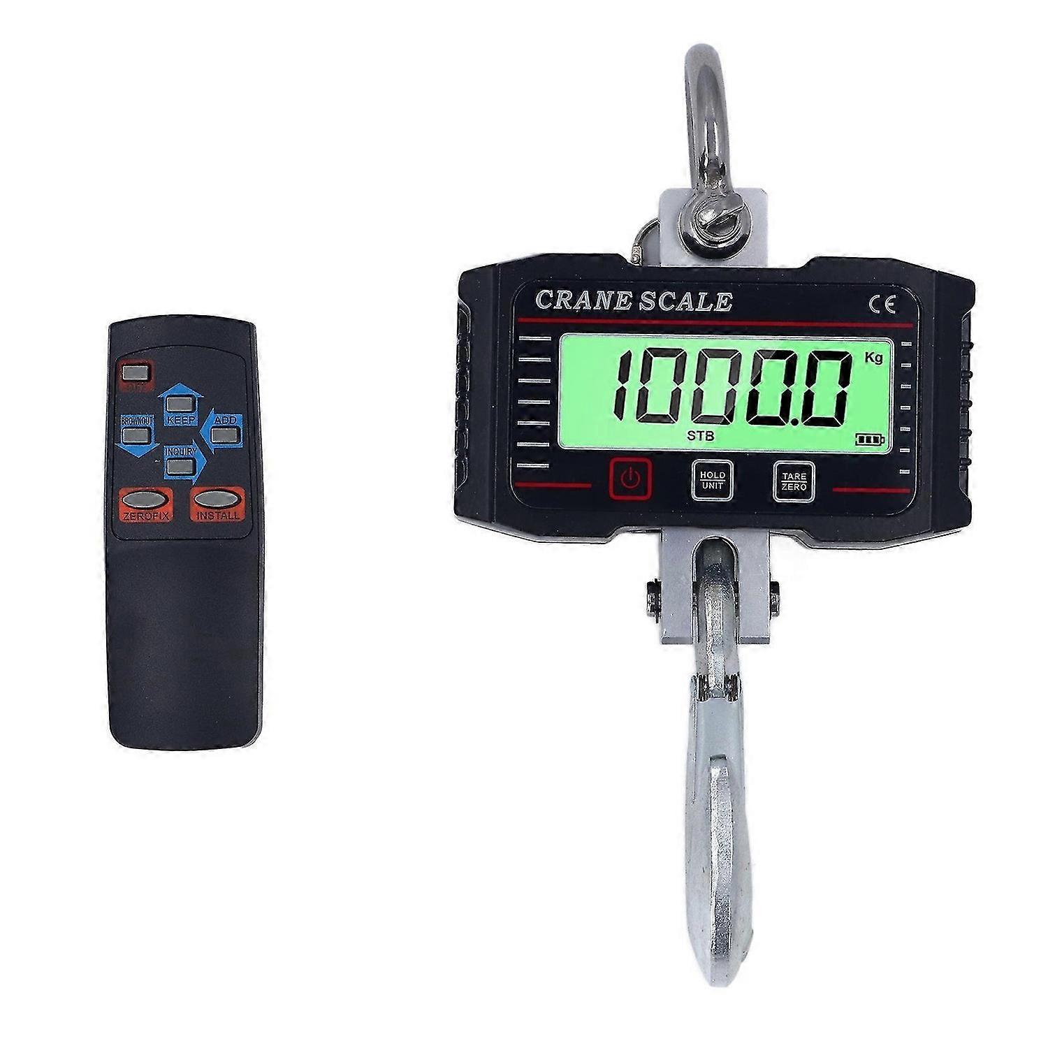 Digital Crane Scale LCD Display Heavy Duty 1000kg 2000lb Bearings Industrial Hanging Scale