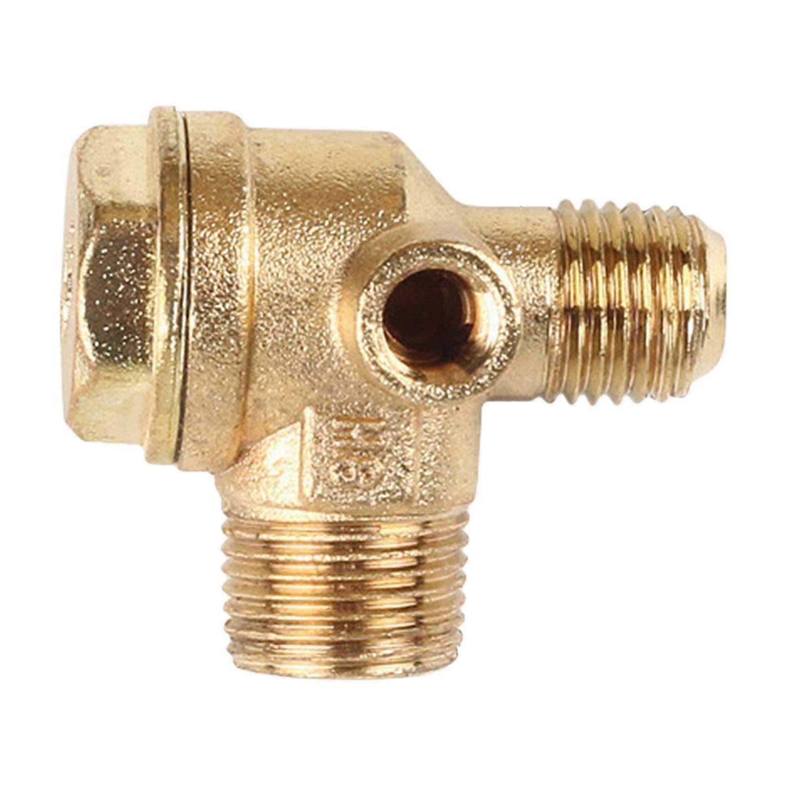 3-Port Check Valve Brass/Zinc Alloy Male Threaded Workshop Replace Air Compressor Unidirectional Check Valve Connector-Yvan
