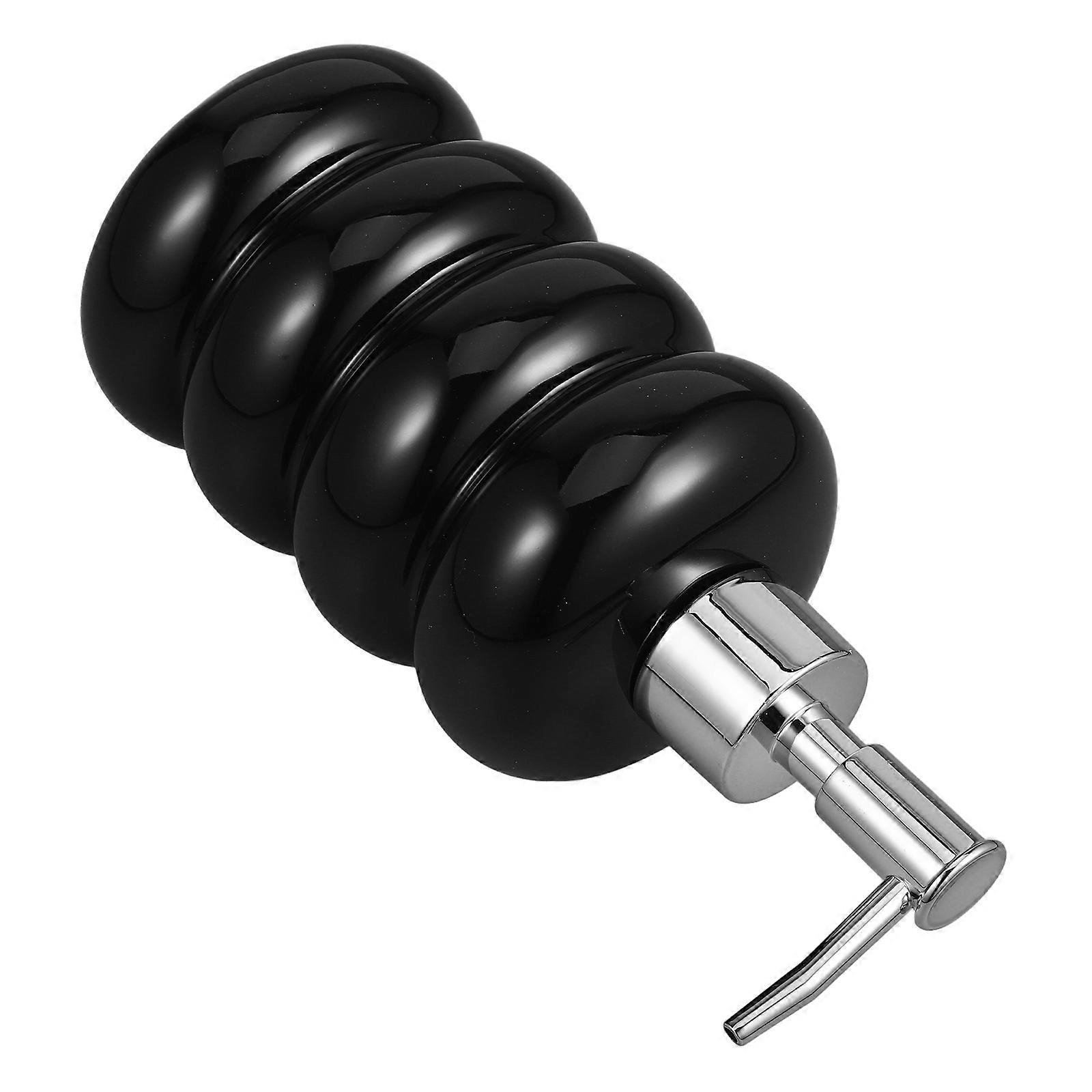 Ceramic Bath Pump Bottle Prevent Leaks Style 19.00X8.00X8.00CM Black 1Pcs