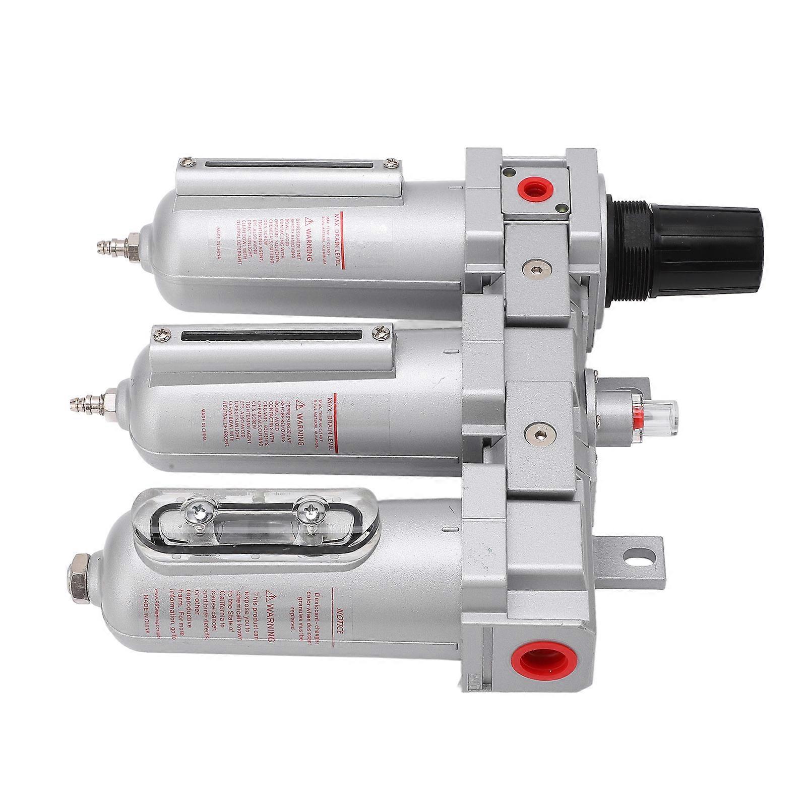 מערכת ייבוש אוויר 3 שלבים מייבש מסנן חלקיקים תעשייתי מסגסוגת אלומיניום עם קערת מתכת 1/2 אינץ' ניקוז אוטומטי NPT 