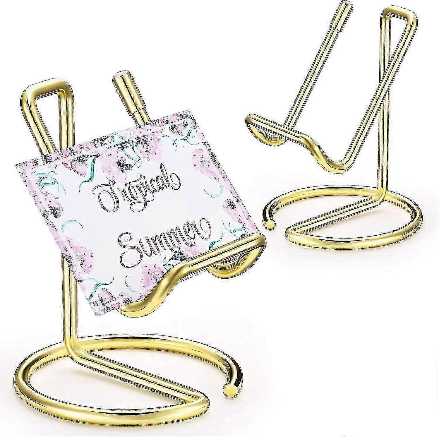 2 قطعة حامل بطاقة عمل معدنية للمكتب ، حامل الهاتف الخليوي ، حامل عرض بطاقة العمل الأنيق على الطريق السريع