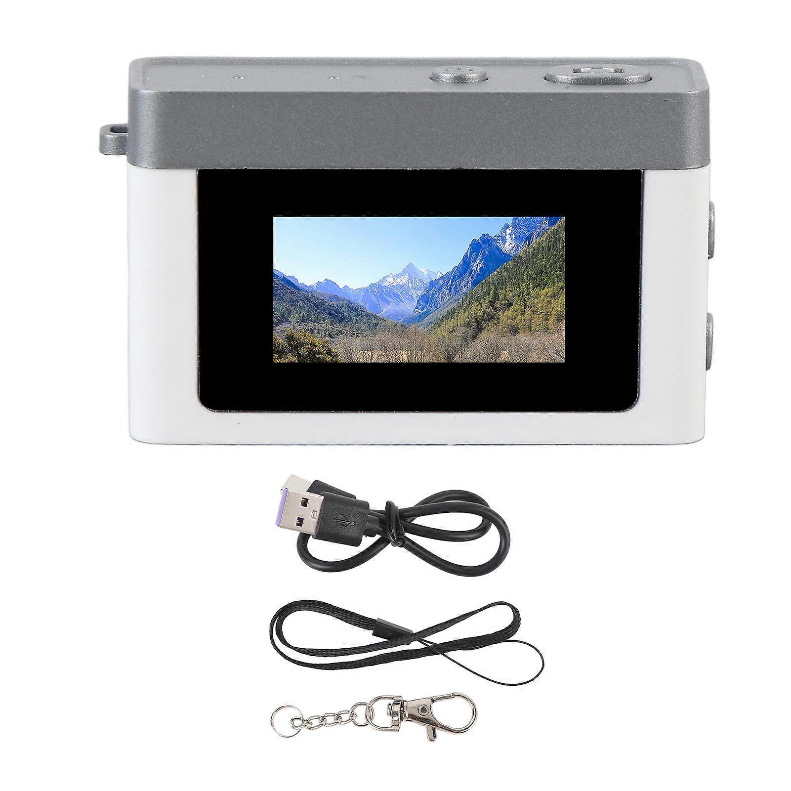 1080P USB Rechargeable Miniature Camera - Stylish White Campus Camera for Students