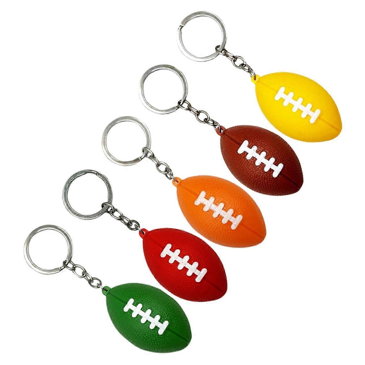 5-Pack Soccer Keychain Set with Baseball Keychains, Soccer Bracelets, Rugby Ball Keychains, and Soccer Stickers