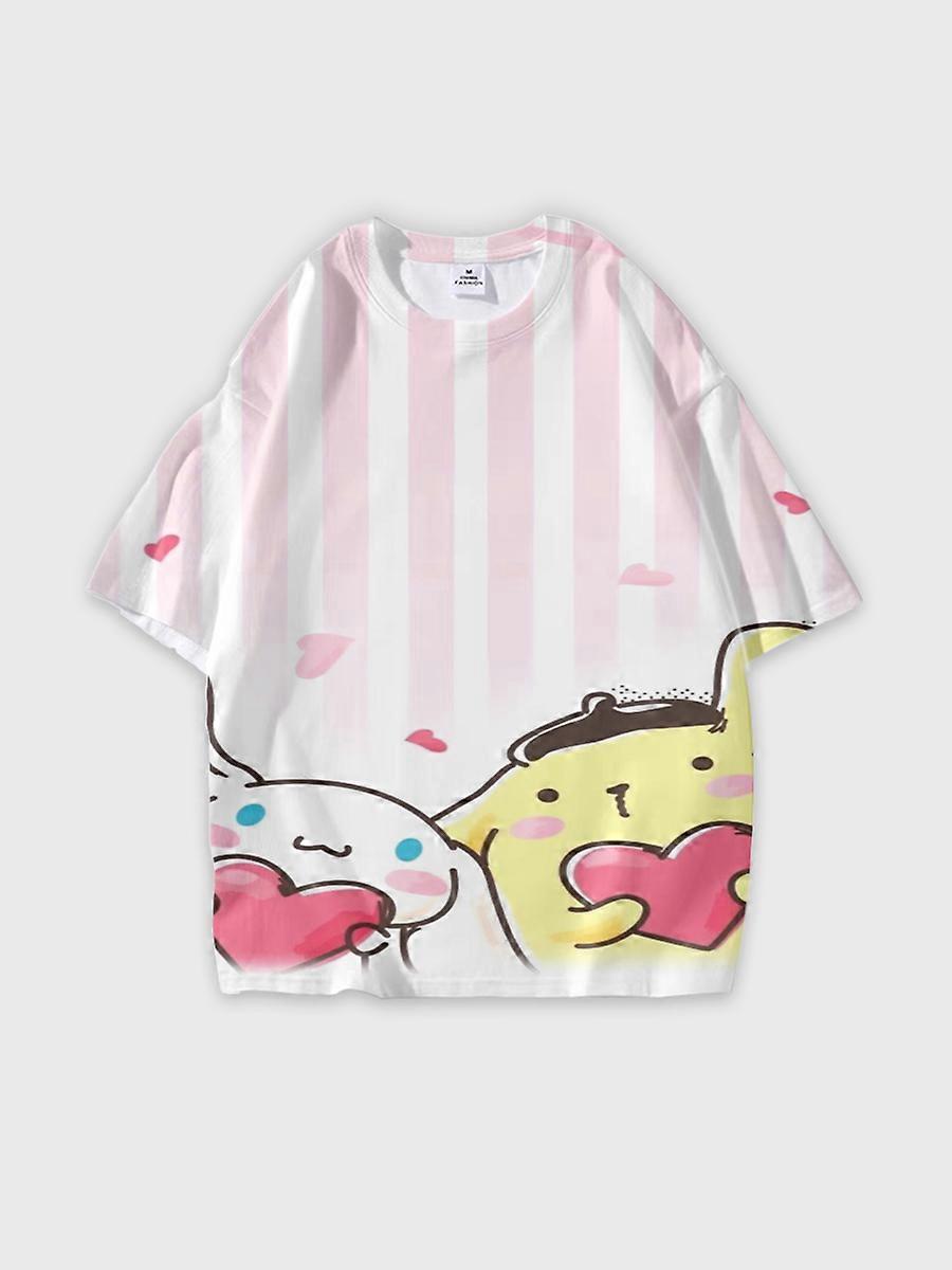 T-shirt round neck Pattern loose short sleeve JW1029