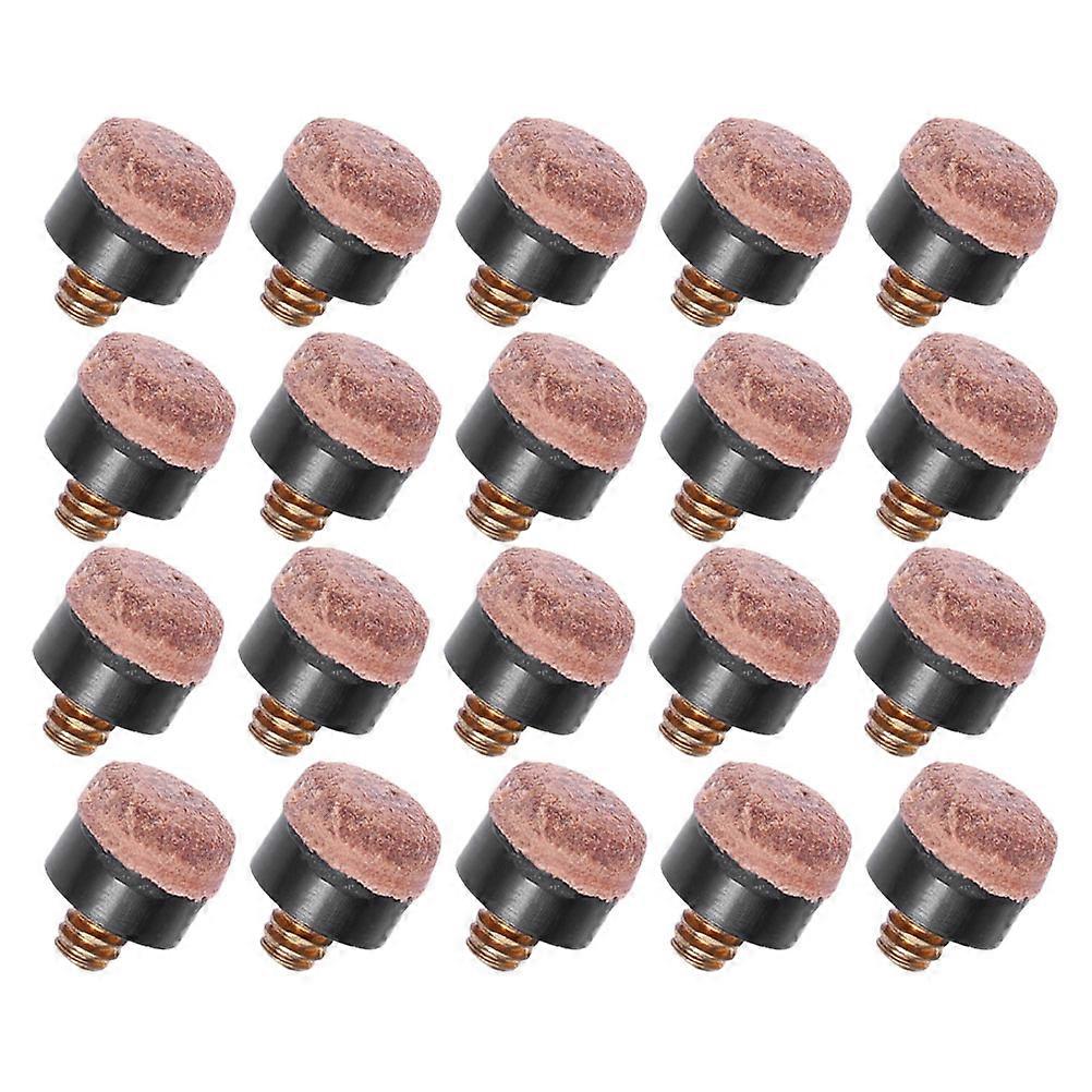 20pcs Screw Pool Cue Tips Replacement PU High Density Durable Snooker Billiard Stick Maintenance Easy Install Standard Cue Sticks