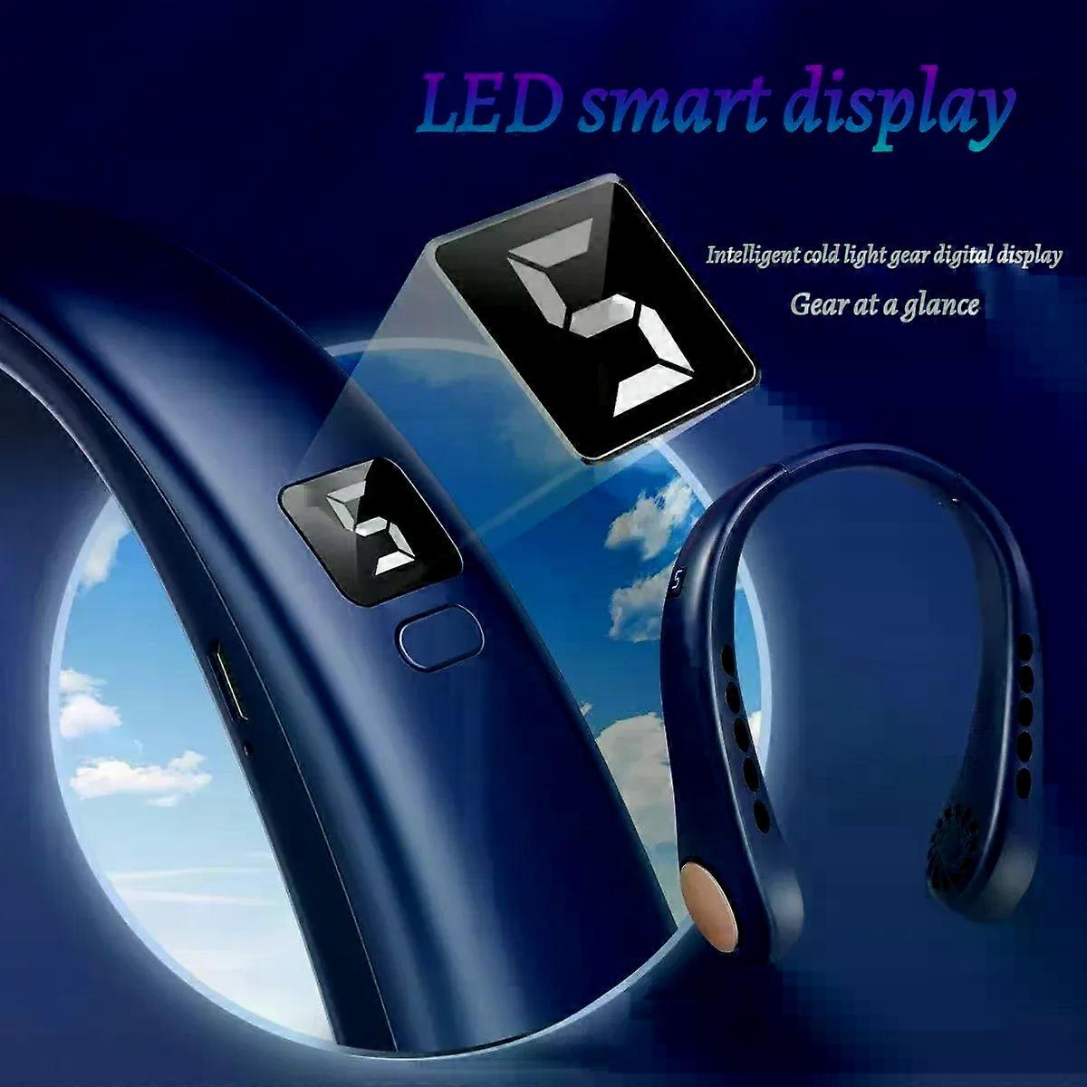 Neck Fan, Portable Strong Wind, Adjustable, 360 Cooling, Super Quiet, No Blade Design, No Hair Twisting