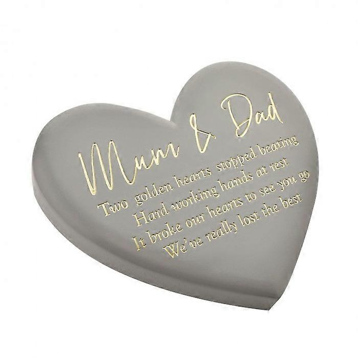 Thoughts of You Memorial Graveside Heart Plaque - Mum & Dad