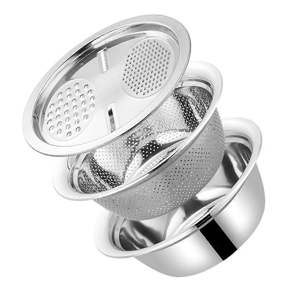 Multipurpose Kitchenware Stainless Steel Basin Slicing Draining Washing Vegetables and Fruits 3Pcs For Restaurant Use