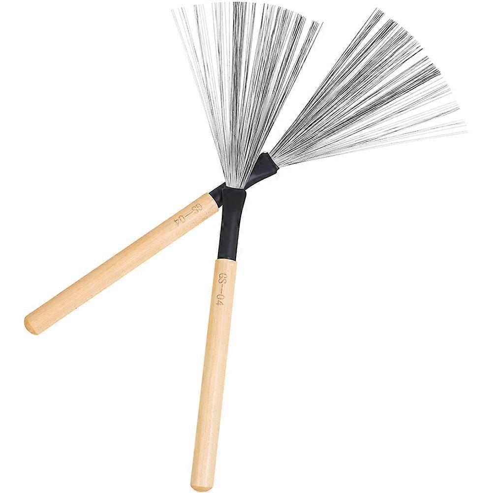 Percussion Instrument Drum Brush Silver Color Maple Wood Material Durable Practical For Music Practice 1Pair