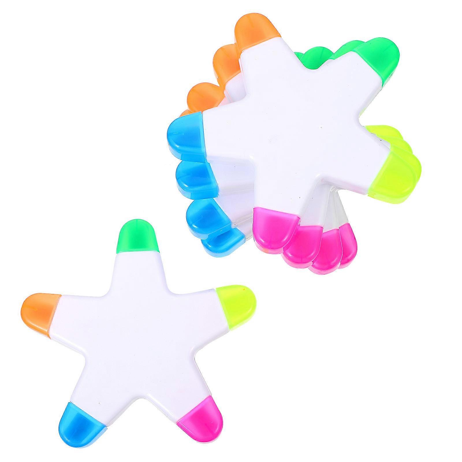 5 Pack Star Shape Highlighter Pens Multi Purpose Fluorescent Markers for School, Work & Creative Projects – Vibrant Colors for Students