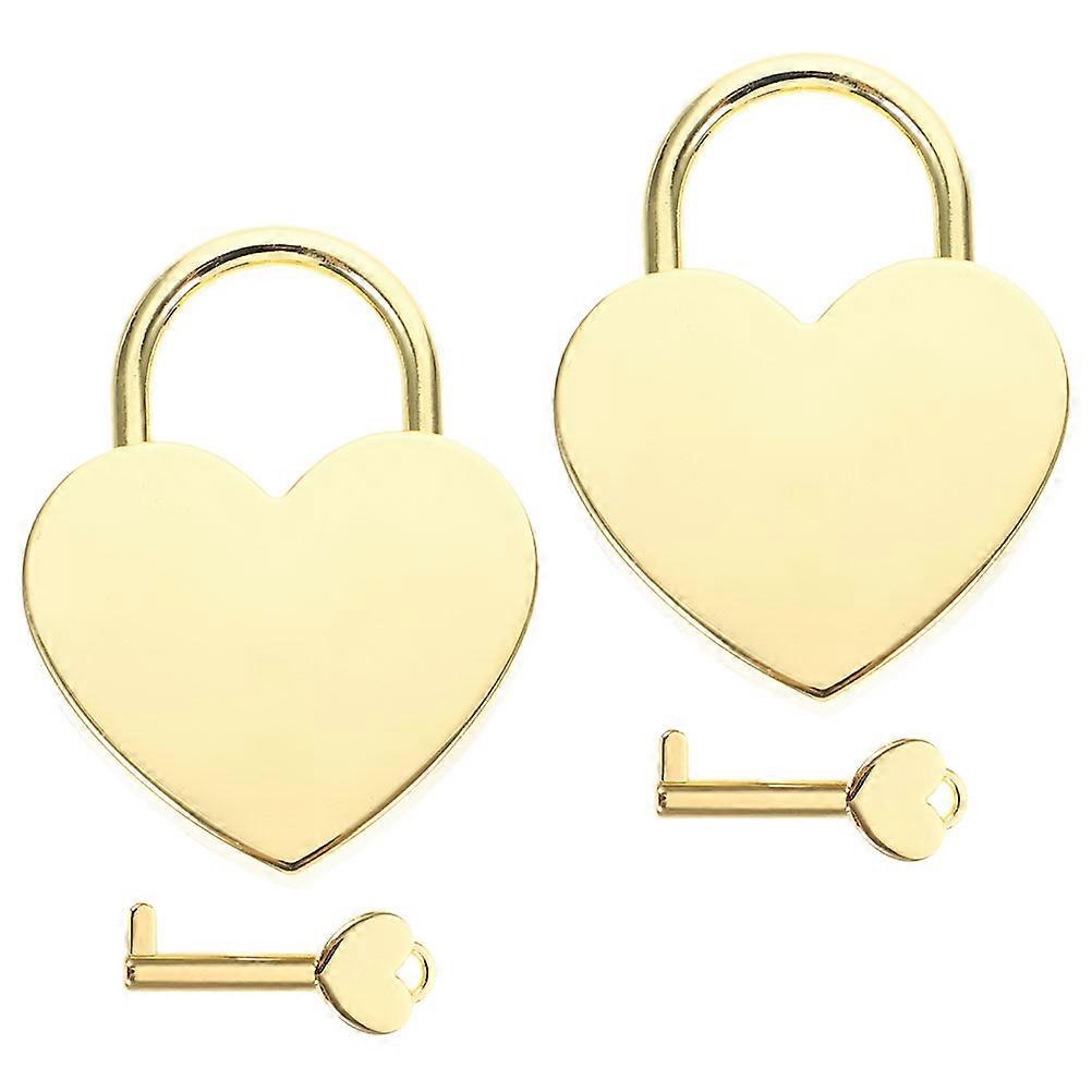Suitcase Locks with Keys Heart Shaped Decor for Luggage Couple Use 2 Sets