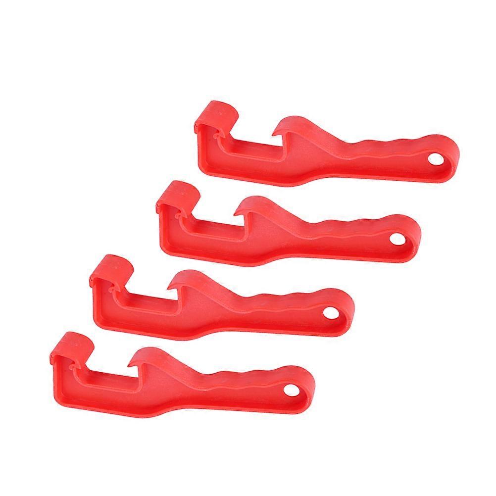 4pcs Open Lid Wrench Plastic Bucket Universal Bucket Opener Paint Bucket Tools Effortless Efficient Red