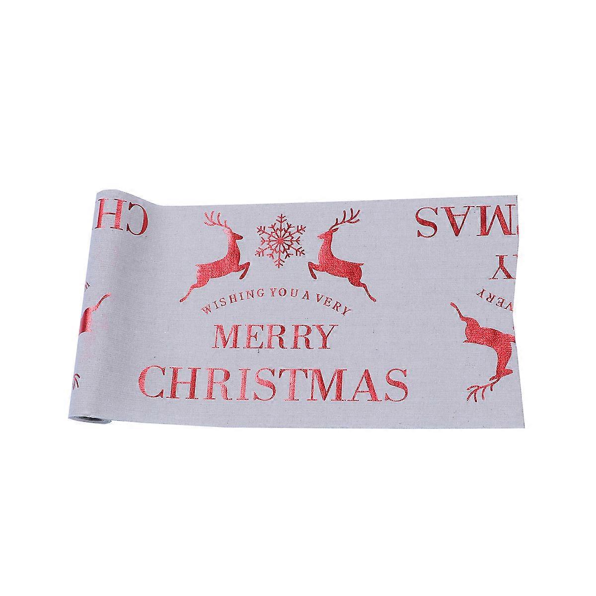 Table Decoration Reindeer Table Runner Festive Decoration Banquets Rectangular 270x28x0.5cm 1Pcs