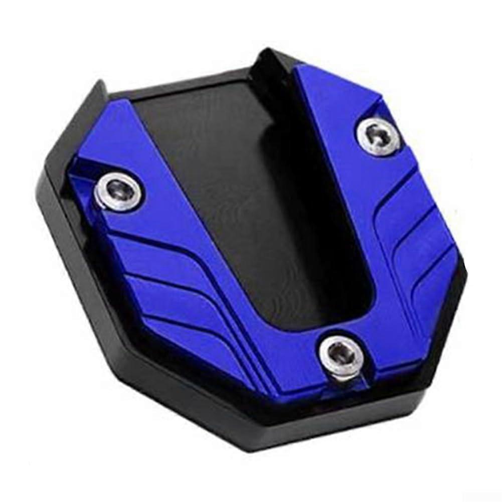 Motorcycle stand pad made of aluminum alloy to improve stability on soft surfaces (blue)