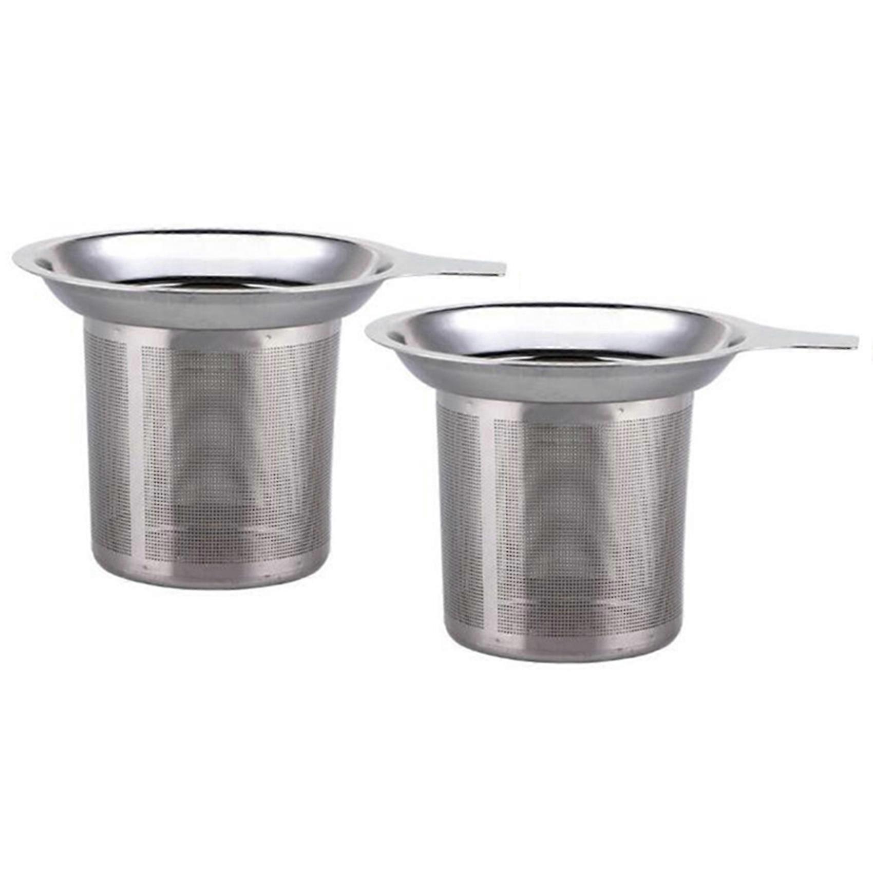 2X Reusable Stainless Steel Mesh Tea Infuser Tea Strainer Teapot Tea Leaf Spice Filter Drinkware Kit