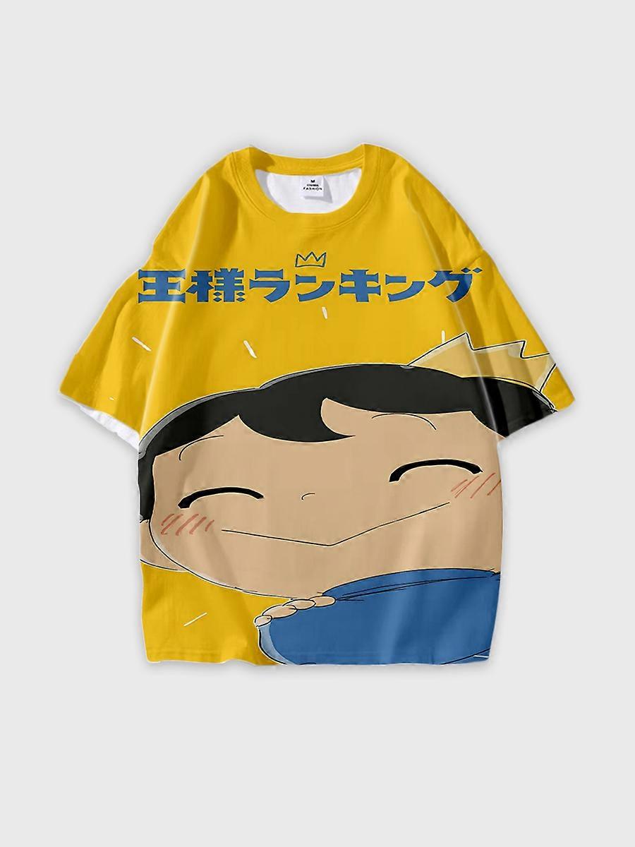 Tricou cu gât rotund Cartoon Pattern loose mânecă scurtă C2021
