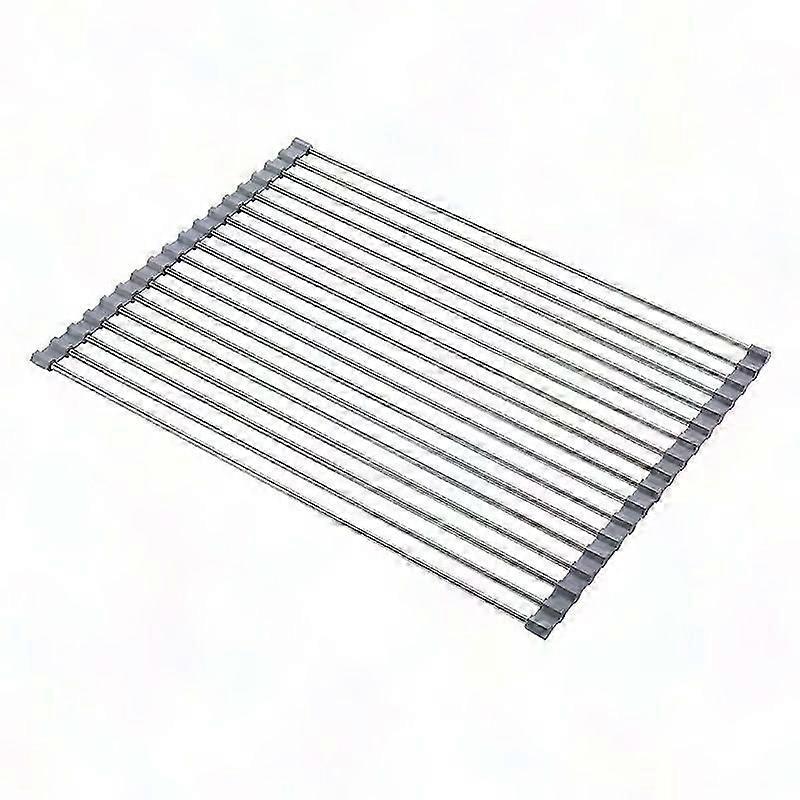 Stainless Steel Folding Drain Rack for Kitchen with Roller Shutter Design