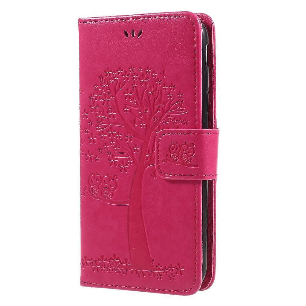 Imprint Tree Owl PU Leather Wallet Case for Samsung Galaxy J3 (2017) EU Version