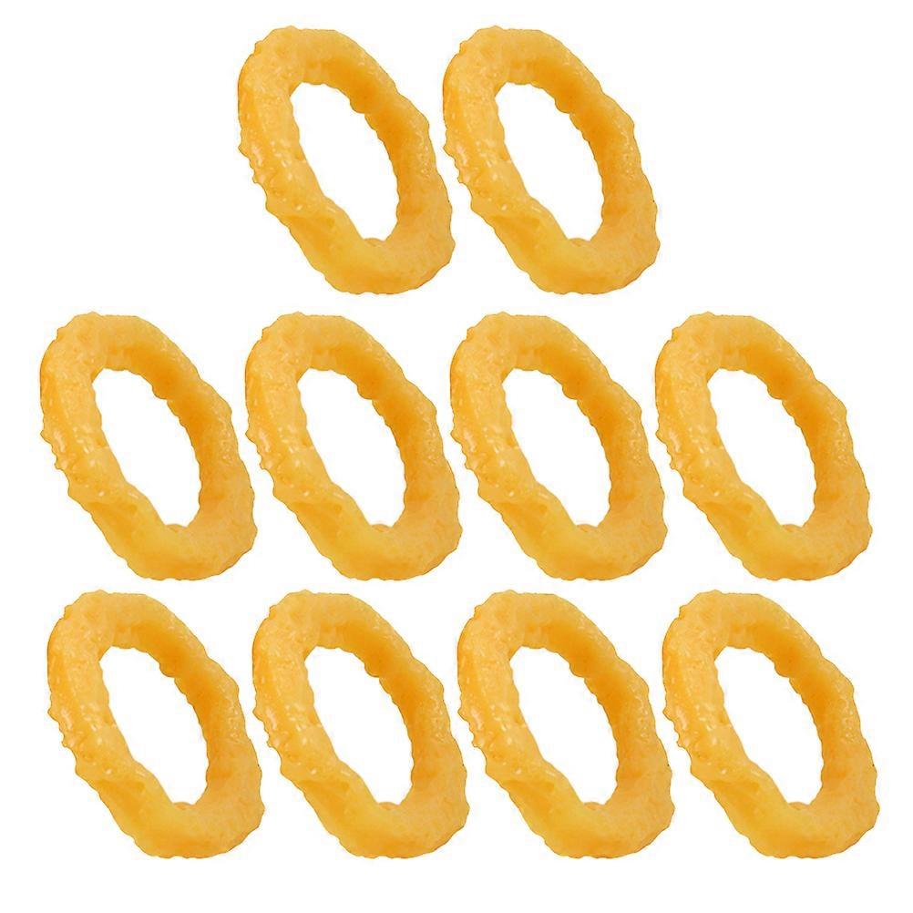 Artificial Food Simulation Fake Squid Rings Toy for Decor 10Pcs Set
