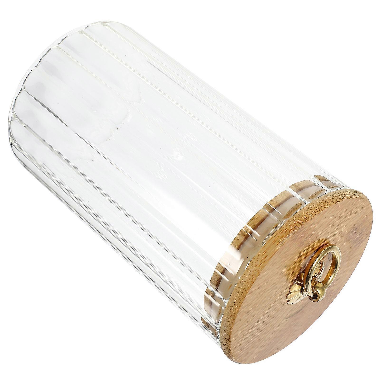 Glass Canisters with Airtight Bamboo Lids for Storing Coffee Tea Sugar and Spices Transparent 4 Count