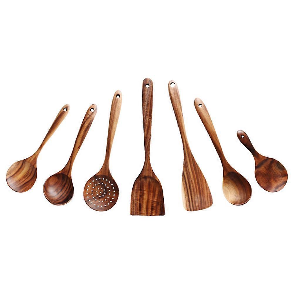 Wooden Spoon Set Crafted from Natural Wood for Home Cooking with Comfortable Grip and Versatile Use