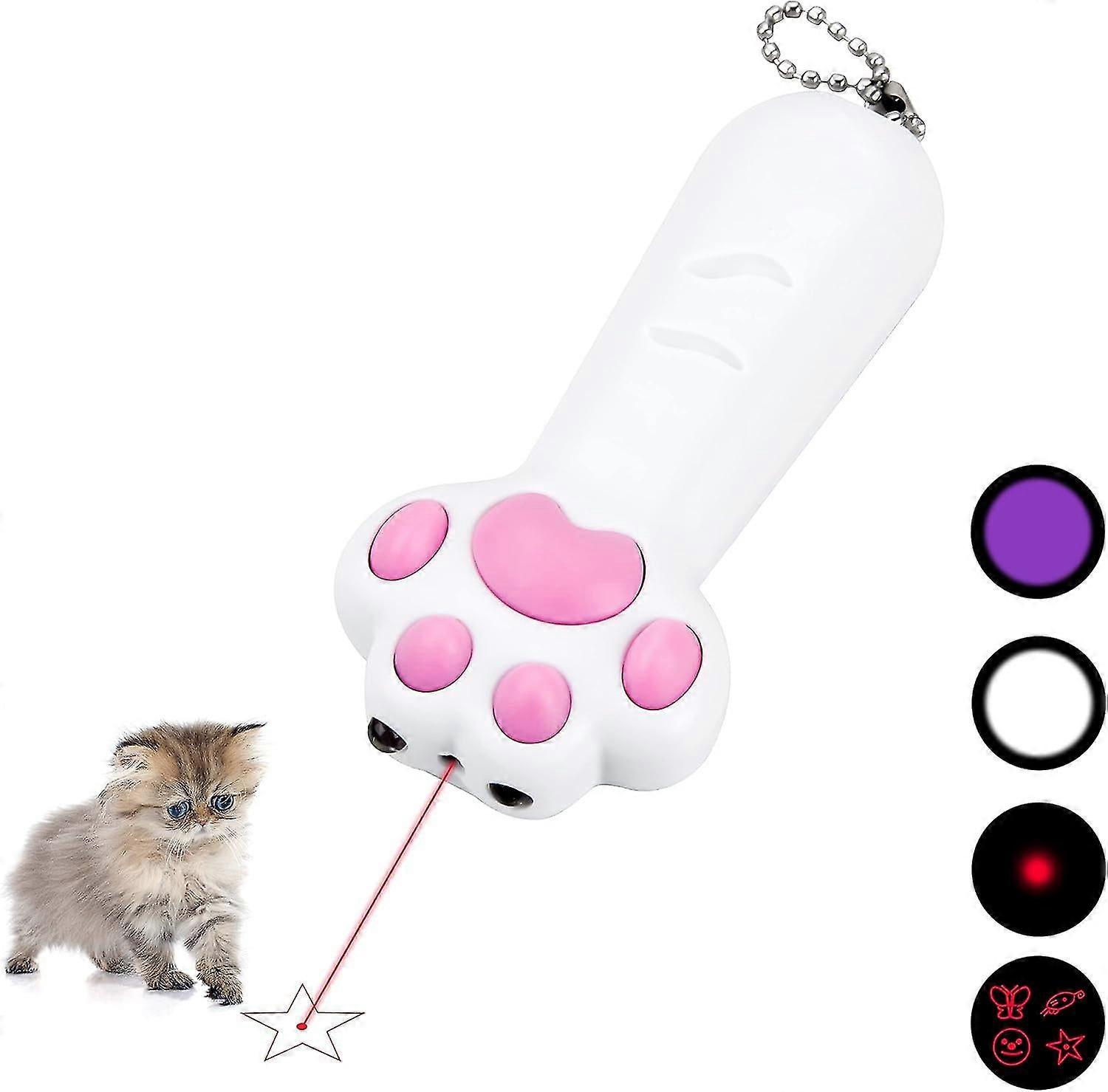 (White) Led Pointer Pet Interactive Toy Claw Pet Training Device White