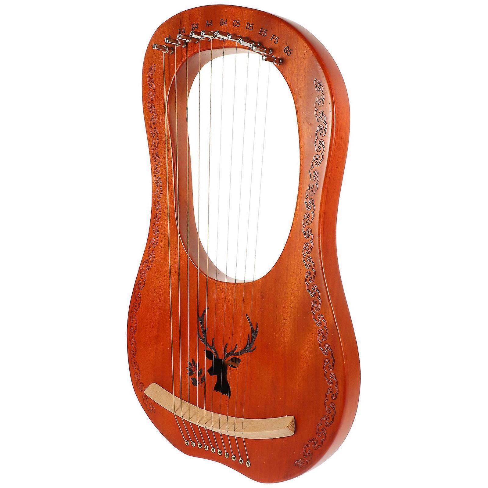Portable Harp String Instrument Wood Material Simple Style For Performance Intermediate Players 1 Set