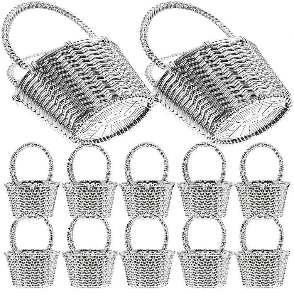 Hollowing Candy Basket Wedding Table Basket Plastic Flower Basket Shape 24Pcs