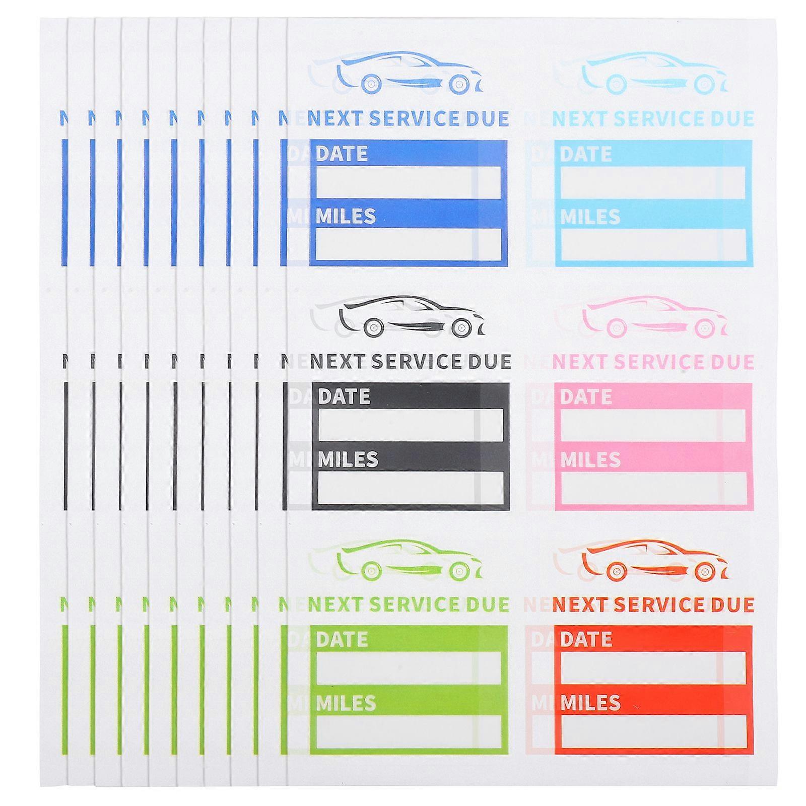10 Sheets Next Service Due Static Cling Labels Oil Change Stickers Auto Maintenance Next Service Due Reminder Labels For Car Motorcycles Use