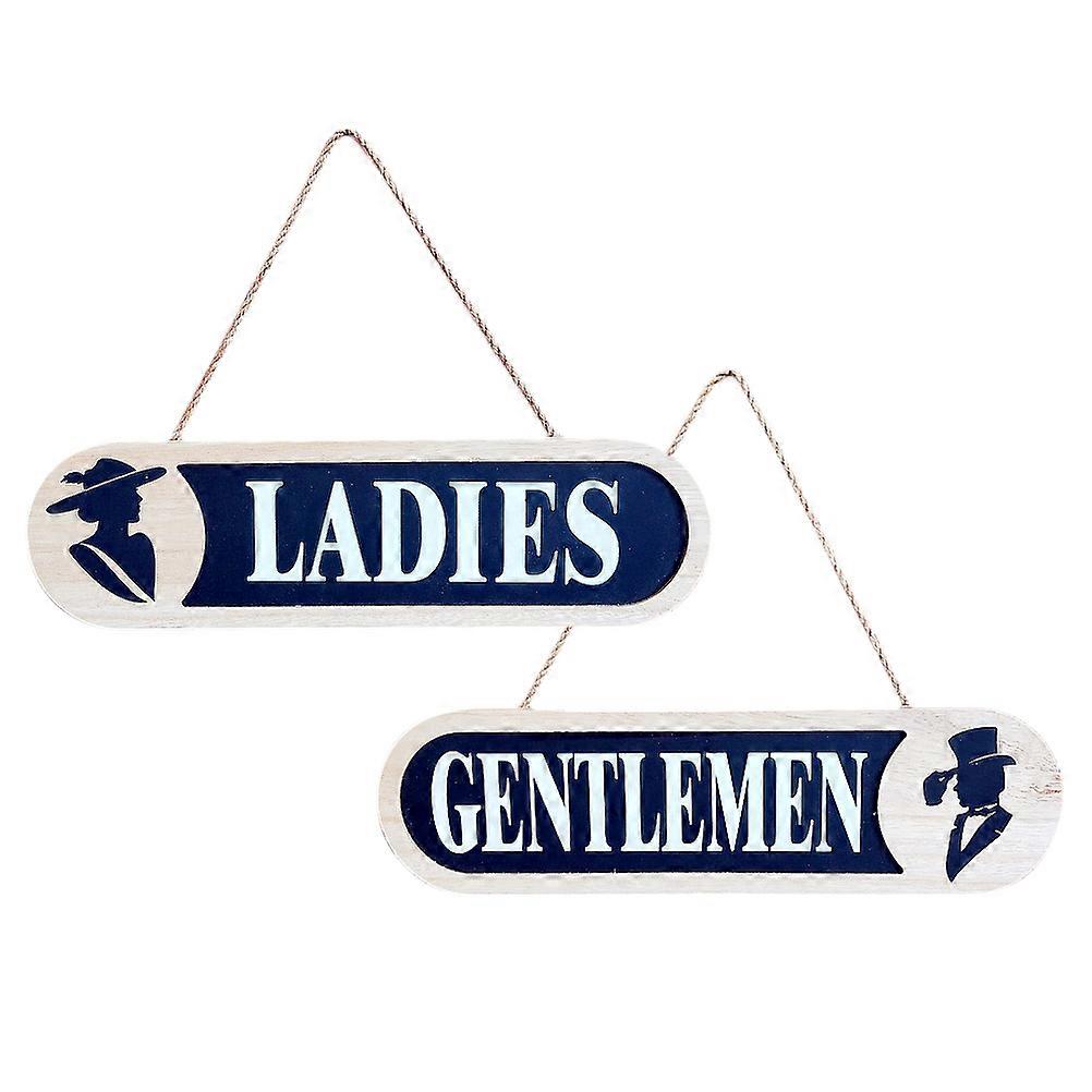 Hanging Bathroom Sign Toilet Symbol Guidance Men Women Restroom Indication Practical Design Wood Material 2Pcs