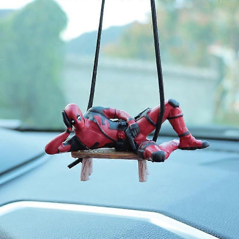 Car Mirror Pendant Deadpool Car Accessories for Hanging, Car Decoration, Rear View Mirror Pendant, Funny Decoration for Mirrors (Style 2)