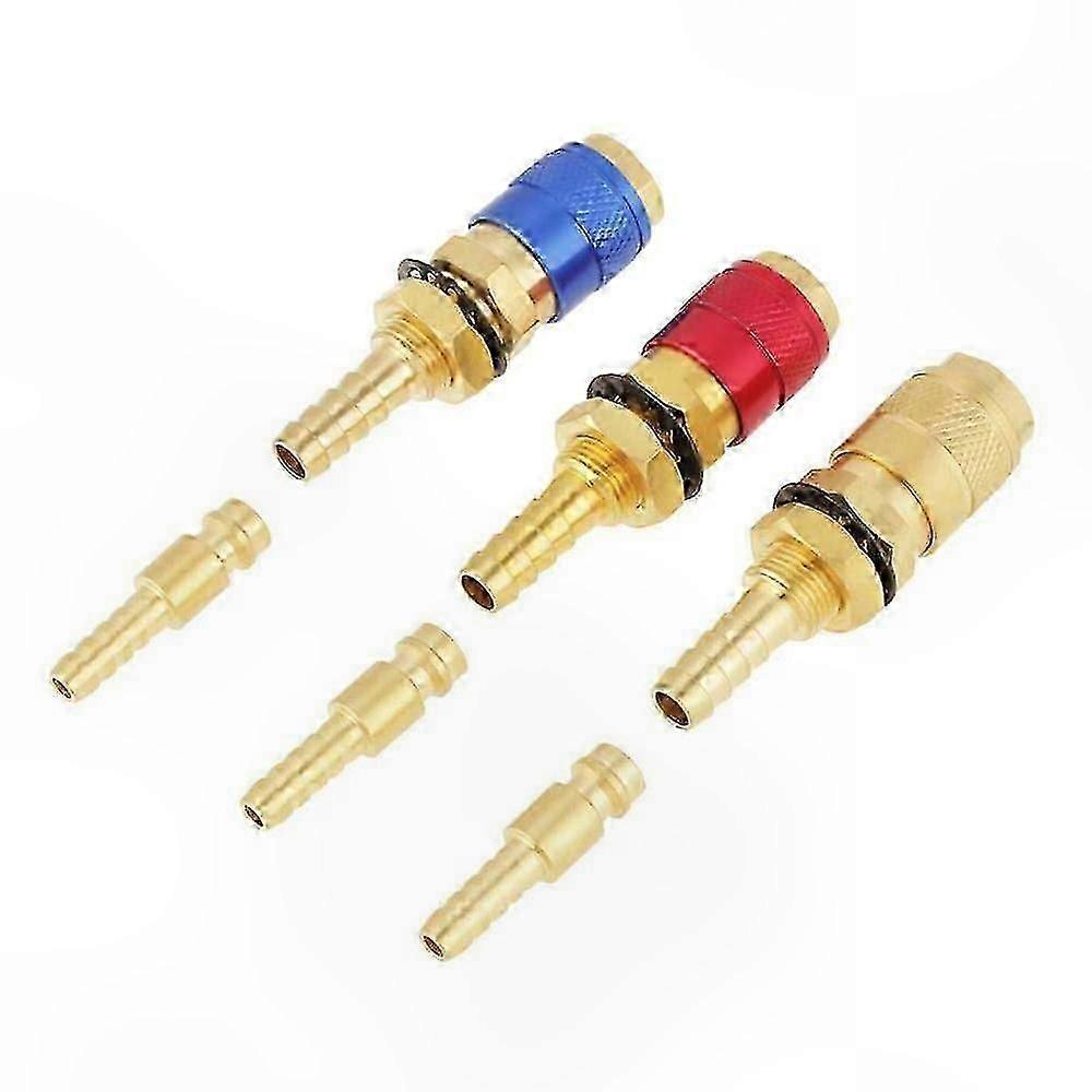 3-Piece Quick Connect Coupling for TIG Welding, Water-Cooled Gas Adapter, M8 Thread Pressure Connection Kit