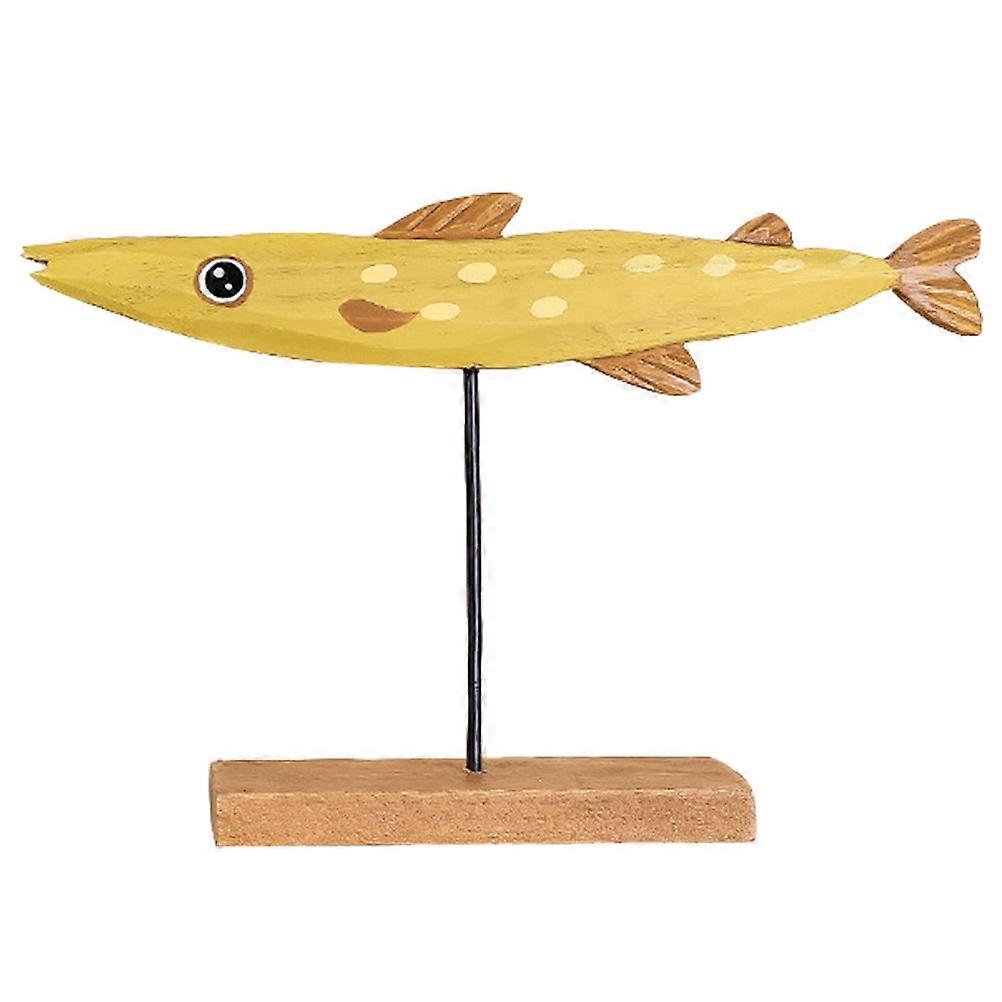 Christmas Ornaments with Fish Design Made of Synthetic Material in Yellow Color for Decor 6.5 Inches